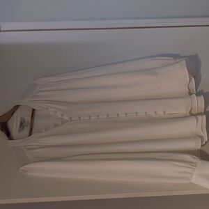 Ever New Cream Button-Front Long Sleeve Blouse